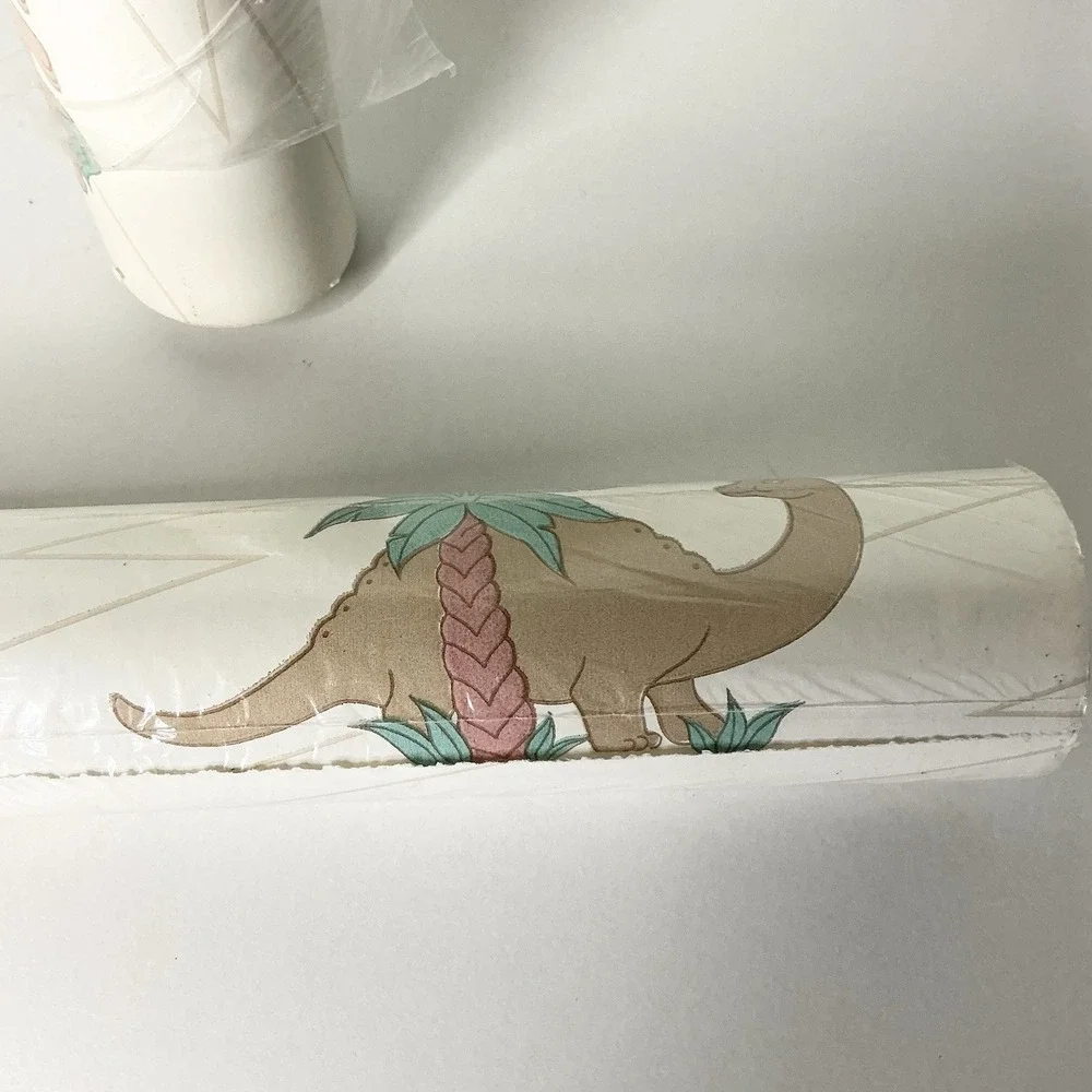 Vintage Lennon Dinosaur Nursery Wallpaper‎ 56 Sq Ft Vinyl Kid Pre-pasted 2 Rolls